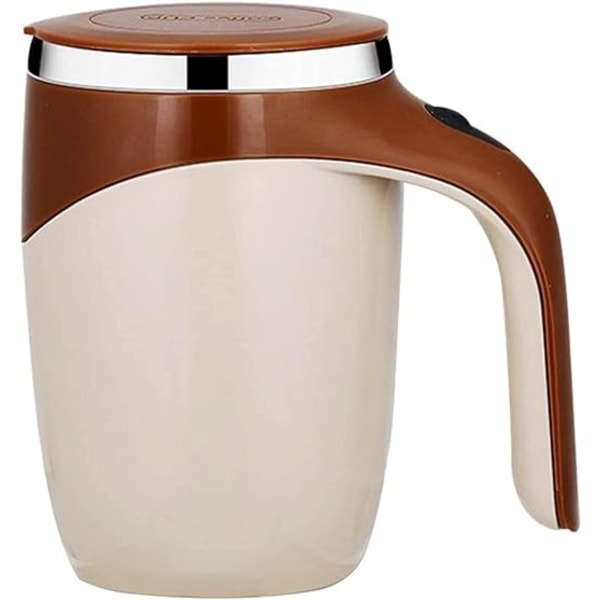 Elektrisk självrörande kopp 380ML magnetisk omrörande kaffekopp (med lock) Coffee