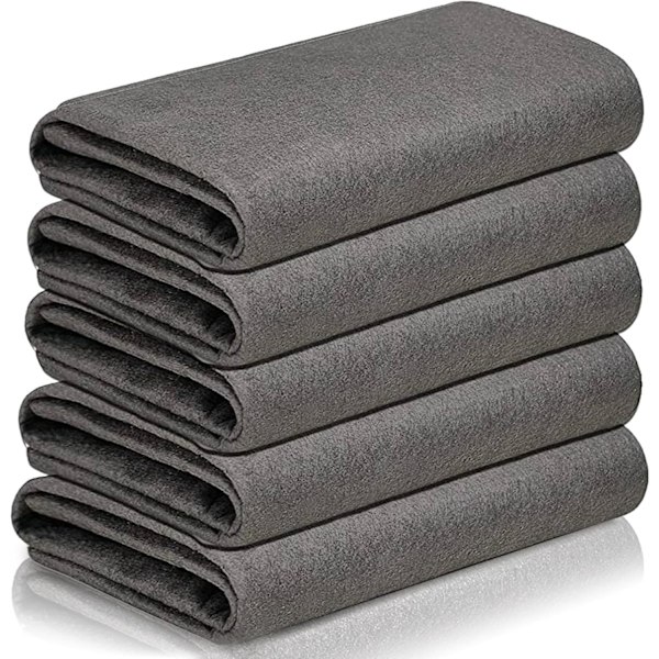 Tykk Magisk Rengjøringsklut, Profesjonell Sporløs Glassklut, 5 Stykker Gjenbrukbar Mikrofiber Vindusrengjøringsklut (ferrous-5)