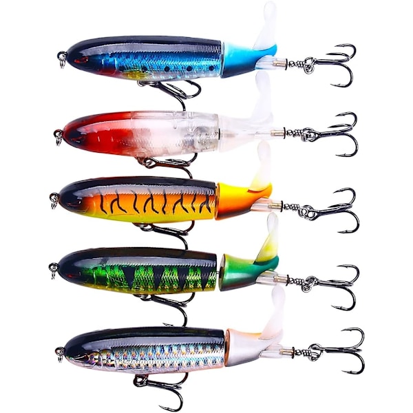 Topwater fiskedrag för basfiske med förvaringslåda, fiskedrag för bas, mal, gädda, abborre, flytande penna