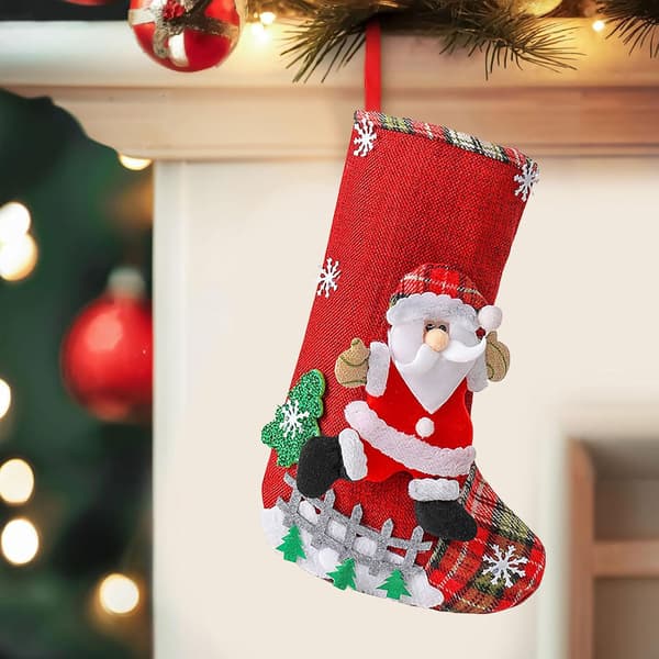 1 stk. Julemand julesok i hør til julepynt Santa
