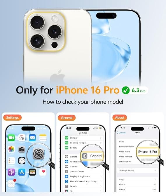 FNTCASE til iPhone 16 Pro-deksel, magnetisk matt gjennomsiktig, militærgradert fallbeskyttelse, støtsikkert tynt robust deksel Light blue