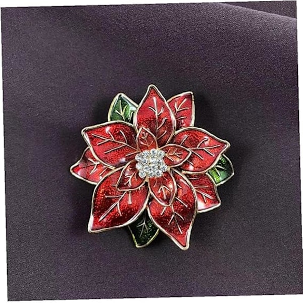 Punainen jouluinen Poinsettia-solki Punainen Poinsettia-kukka Strassisolki Soljet