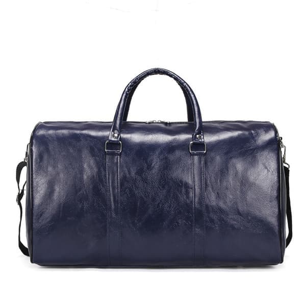 Bagage Holdall PU Læder Duffle BLÅ Blå Blue