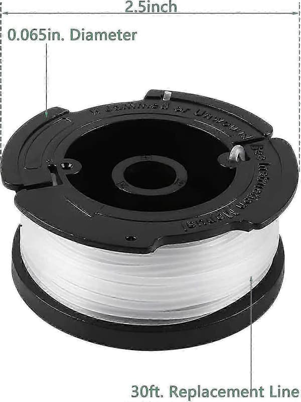 Erstatningsspole for Black+decker Af-100 gresstrimmer automatisk mating erstatning (6/8 spoler, 2 hetter, 2 fjærer) (8 stk) Beste gave
