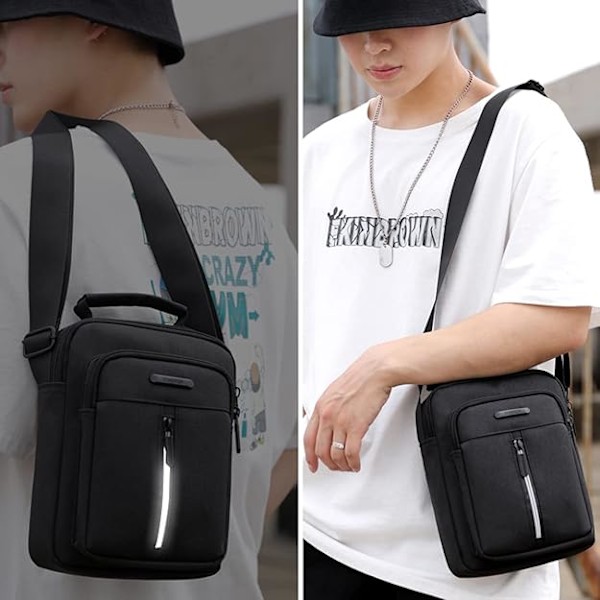 Menn's Vesker Menn's Skulderveske Menn's Reisevesker Liten Canvas Messenger Bag black