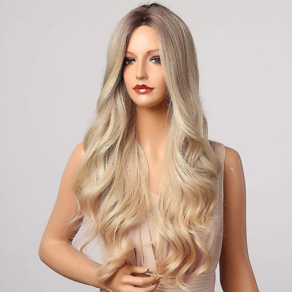Blond peruk för Heilwiy kvinnor. Långa lockiga vågiga blonda peruker  framtill 24f7 | Fyndiq