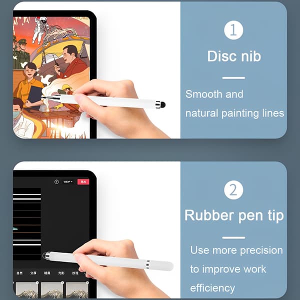 Styluspen til touchskærm, 3-pak 2-i-1 universel højfølsom tabletpen til iPad, Apple, Samsung Galaxy, Android, Microsoft