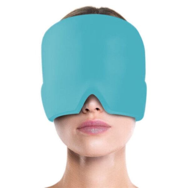 Huvudvärk Migrän Relief Cap Ice Mask Hat Värme Kylterapi blue