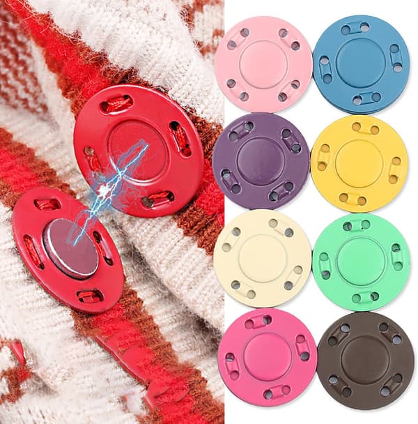 Grå 6 STK Magnetknapper Sysaker Magnetisk Metallspenne 3 Par Usynlige Trykknapper Feste for Håndlaget DIY Tilbehør 25mm Grey