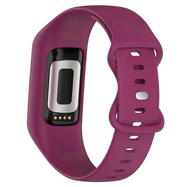 Integreret silikonerem til Fitbit Charge 6/5/4/3, urrem med etui 25-26s Wine Red