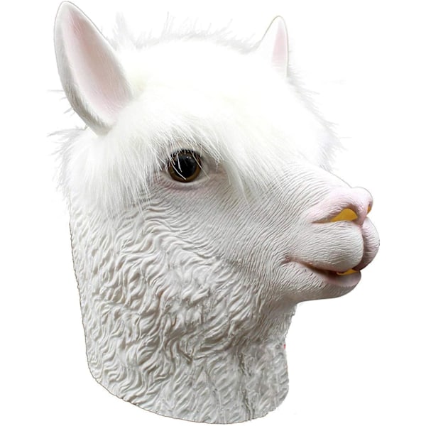 Dyremaske Kostume Nyhed Halloween Kostumefest Latex Dyrehovedmaske Alpaca Maske Hvid (llama)