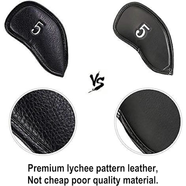 12 st eller 1 st tjockt syntetiskt läder golfjärn huvudskydd set huvudskydd passar alla märken Callaway Ping Taylormade Cobra etc.