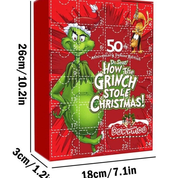 Julkalender 2024 Ny Grinch Jul Blind Box Grön Hårig Monster 24-dagars Halloween Nedräkningskalender Blind Box