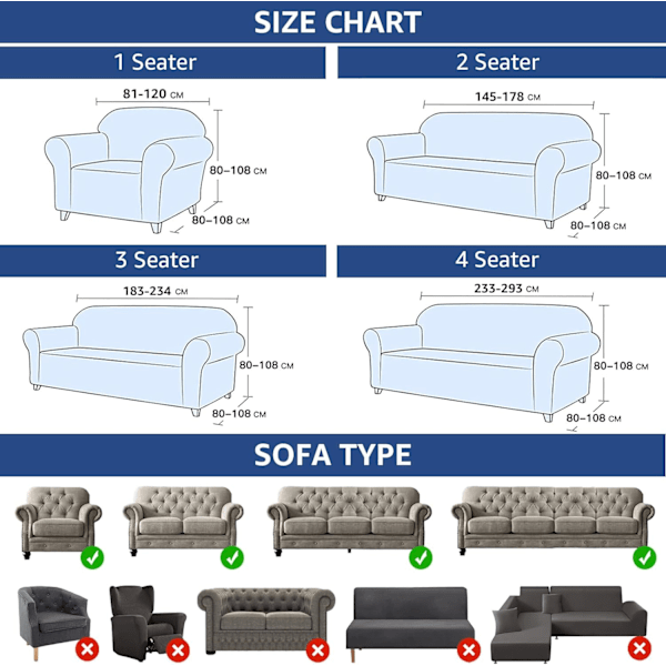 Stretchig sofföverdrag Vattentät 1 Del Jacquard Spandex Stretch Sofföverdrag med halkfri skum Coffee 230-300cm