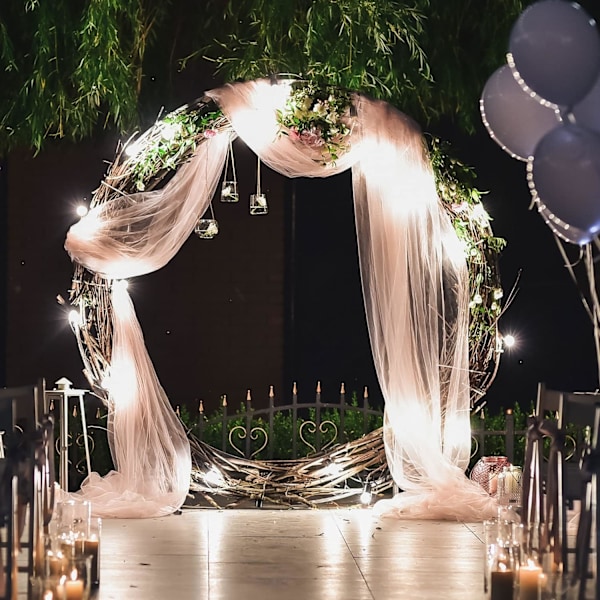 Slöja Organza Tyg på Rulle 22cm x 15m Elegant Dekorativt Tyg för Bröllopsstolar Bordlöpare Gästpresenter Hantverk