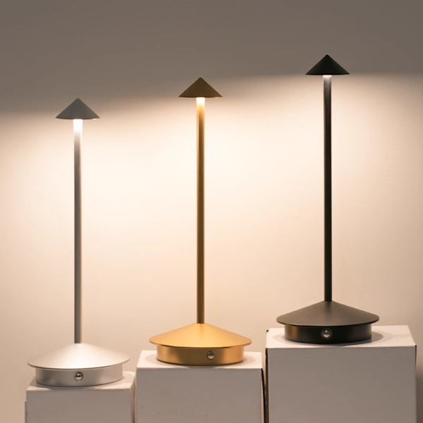 Trådløse bordlamper, oppladbar LED berøringslampe, bærbar batteridrevet skrivebordslampe, dimbar nattlampe, minimalistisk design white