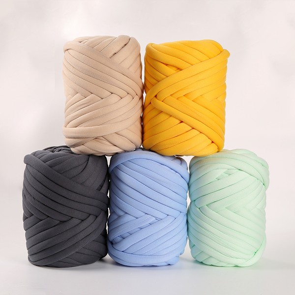 500g/1kg DIY Chunky Garn Jättevirkning Armvirkning Filt Tjock Vävning Manual Light gray 500g