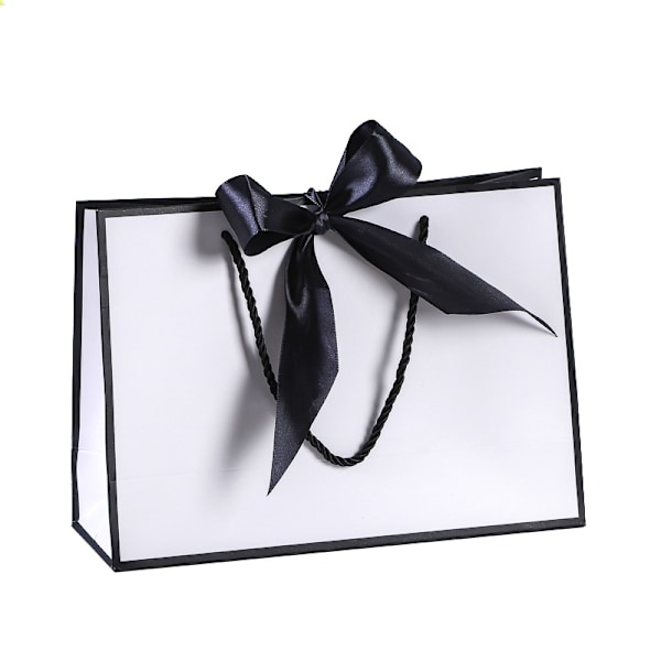 Presentpåsar, 2 stycken, dragsko-papperspåsar, med handtag, festpåsar med botten, korsbottenpåse, för födelsedag, bröllop, fest color 1