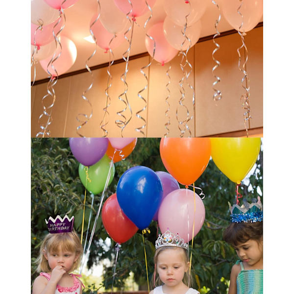 Glittrande Fluffband Set, 16 Rullar 0,5CM Metallic Flerfärgad Vikt Band Presentpapper Band Rosett Julband för Dekoration