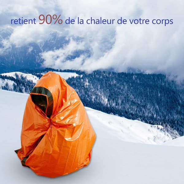 2 STK Gjenbrukbart Overlevelsesteppe Sovepose for Utendørs Camping og Vanntett Overlevelses Bivy Pose Overlevelsespose