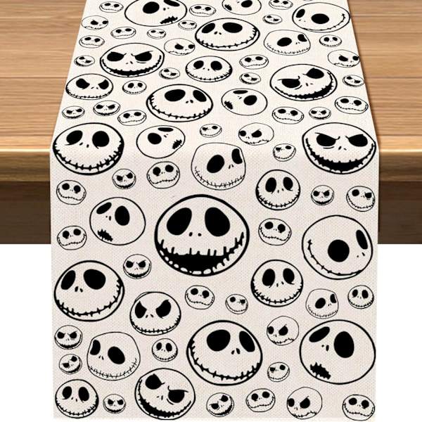 Nightmare Before Christmas Bordløper Jack Skellington Bursdagsfest Dekorasjoner Halloween Sukker Spisestue Hjem Kjøkken Dekor 13" x 72"