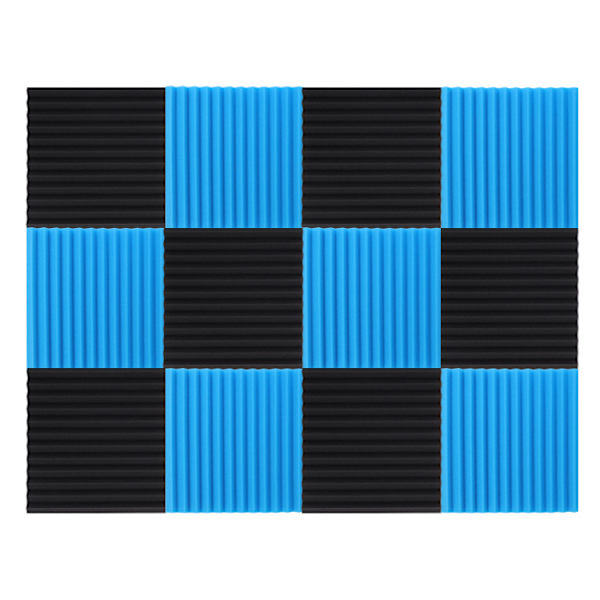 9 kpl mustia 30 x 30 x 2,5 cm:n ääntä vaimentavia paneeleja, studioäänieristysvaahtomuovi kiiloja ilman liimaa