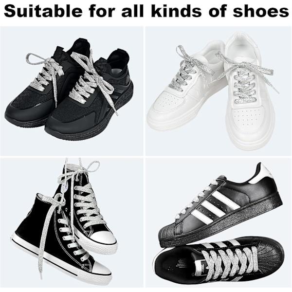Glitter Snørebånd - Glitrende Flade Sko Snørebånd Til Sneakers Og Lærredssko 1,3 m / 51,18 in 1.3m
