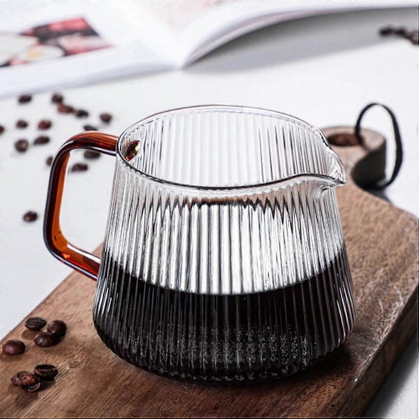 Häll över kaffeserver Vertikala ränder Glaskaffekanna Värmebeständig Kaffedelare