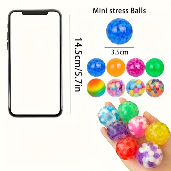 24 stk. Stressbolde, Squishy Squeeze Bolde Bulk Fidget til Voksne, Squishy Bolde Relax Bolde, Stressbolde til Voksne Stil Tilfældig