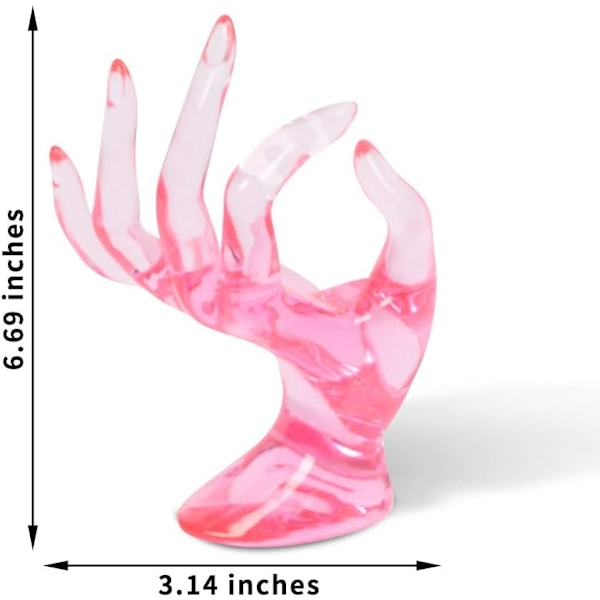 Håndform Ringholder Smykke Display Holder, Rumindretning Æstetisk Armbånd Ring Ur Stand Support Holder Preppy Smykkeholder til Y2k Pink