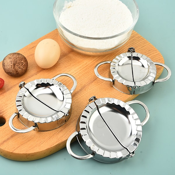 Dumpling Empanada Ravioli Maker Press Mold i rustfritt stål - Wontonform, enkelt verktøy for dumplingomslag, deigstempelkutter, bakverkpai-laging