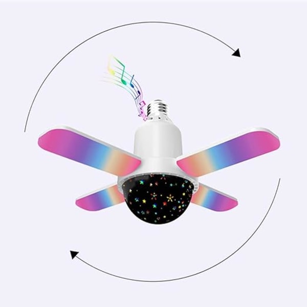 Musik glödlampa, trådlös glödlampa högtalare | Fyra blad design flerfärgad glödlampa