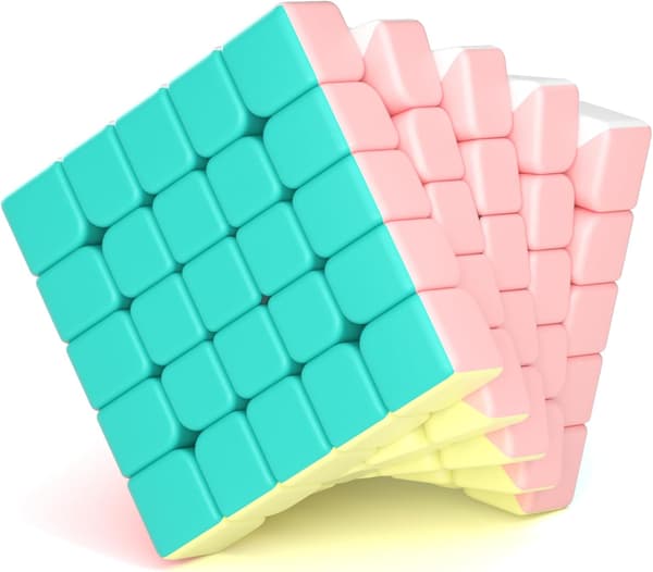 Speed Cube-5x5x5 Stickerless Magic Cube Macaron Levende Farve Hurtig Cubing til Klasseværelses Træning Puslespil Legetøj Cube 6.2x6.2x6.2cm 5x5
