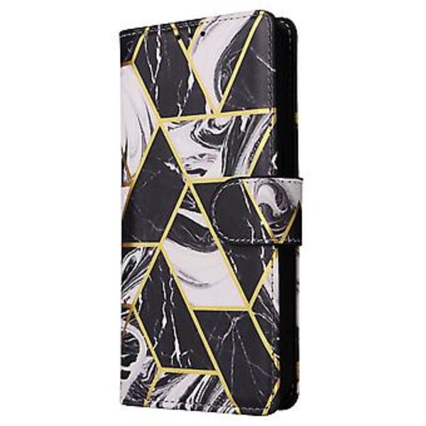 Marmor Bronse PU-etui for iPhone 14 Pro (Svart)