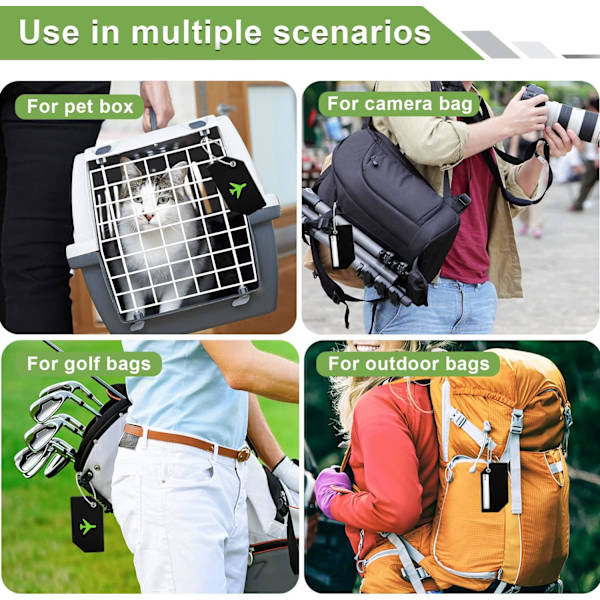 4 stk. bagasjelapper med adresselapp, bagasjelapp, koffert med rustfri stålkabel, bagasjelapp for bagasje, koffert, håndveske Black