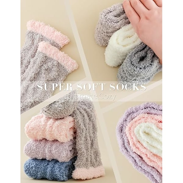 Fuzzy Socks Mjuka Mysiga Fluffiga Tofflor Vinter Varma Plyschstrumpor Julstrumpor Fyllnadsgåvor Presenter till Kvinnor