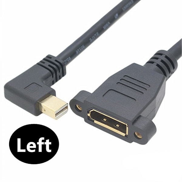 DP Hunn til Mini DP Hann Kabel Dobbel Hull Låsbar Type Displayport Adapter for QXGA 2560x1600 Oppløsning Utgang