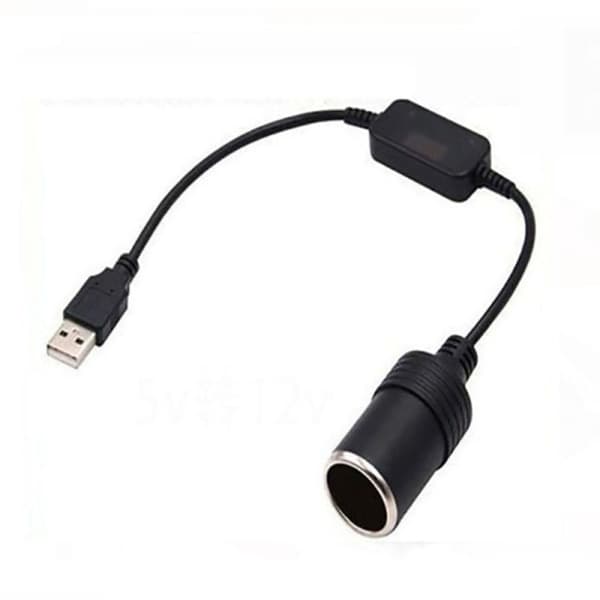 5V USB hann til hunn 12V stikkontakt bilomformer