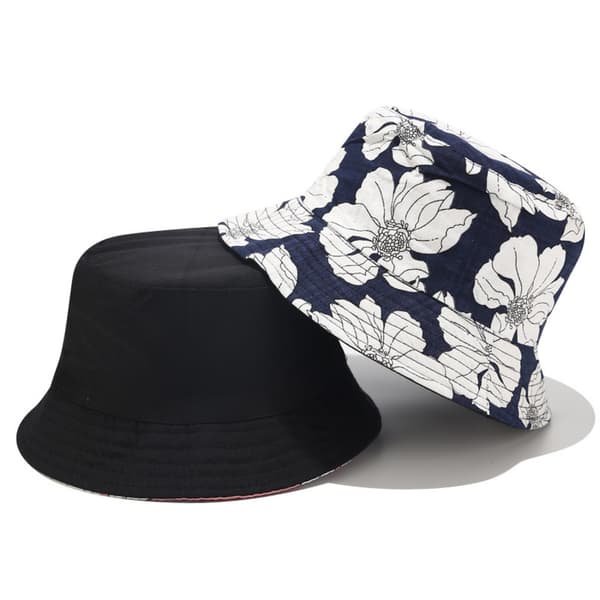 Unisex bomull pakkbar solhatt vendbar fisk Blue