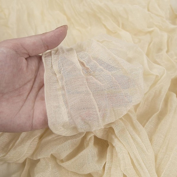 Osteklæde Bordløber - Boho Rustik Indretning Til Bryllup Og Fødselsdagsfest (beige)