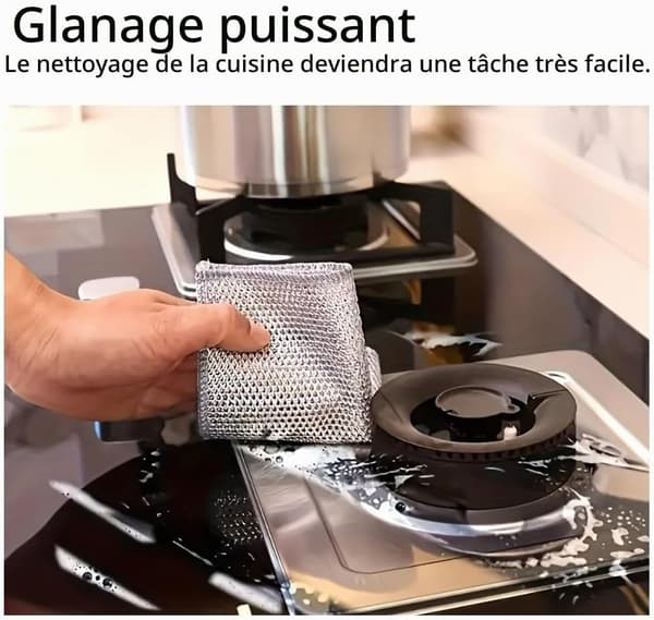 Sæt med 10 ridsefaste køkkenhåndklæder i ståltråd