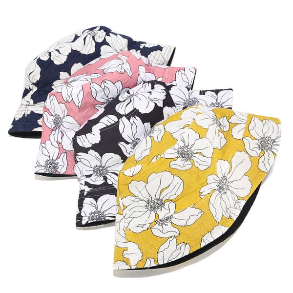 Unisex bomull packbar solhatt vändbar fisk Blue
