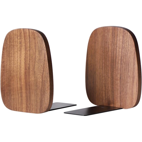 Bokstøtter for hyller, Dekorative ender for bøker, DVD-er og mobiler, 14 x 12 x 10,8 cm (Valnøtt)
