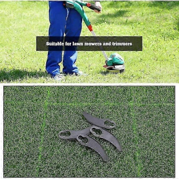 Plastikplæneklipperknive, lille halvmåne, til Challenge 1100W Hover, sort, 9 stk.