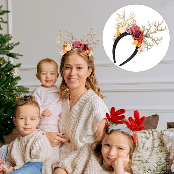 Renhorn Pannband Blommor Älg Kläder Tillbehör