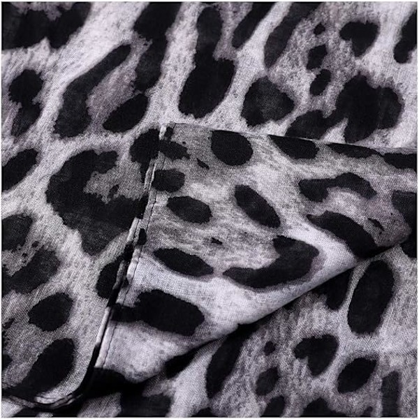 Stor Leopardmönstrad Damscarf i Mjukt Tyg, Rektangulär, Vardaglig, 90x180cm