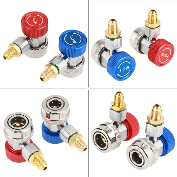 Justerbar Quick Connect Adapter, AC R134A Adapter, Hurtig og Nem R-134A til Bil Tilføj Slangetilslutninger til Fluorindustrien