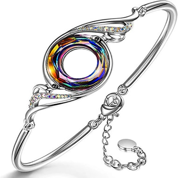 Återuppstå ur askan Fenixarmband Tillverkat med kristaller från Österrike, justerbart sliderarmband Symbol för tur och förnyelse