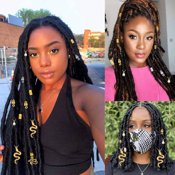 121 st Dreadlocks Smycken Kristalltråd Inlindade Loc Prydnad Imitation Träpärlor Fläta Tillbehör Pärlor Pärlhalsband för Flätor Hårklämma