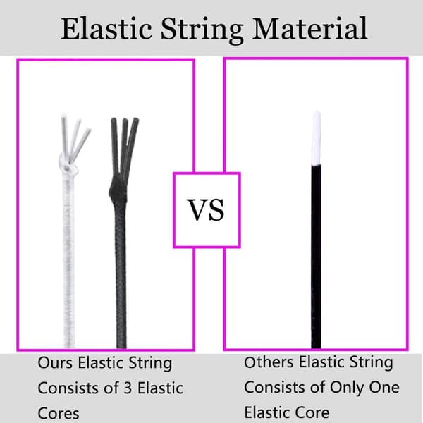Elastisk tråd til armbånd, 2 ruller 1 mm robust strækbar elastiksnor til smykkefremstilling, halskæder, perlesnor sort og hvid Black and White